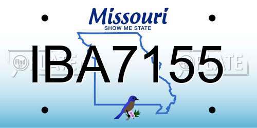 IBA7155 Missouri License Plate