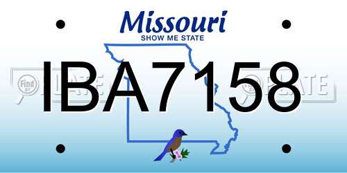 IBA7158 Missouri License Plate
