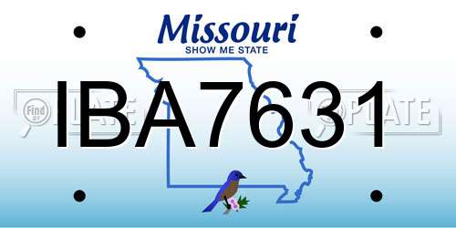 IBA7631 Missouri License Plate