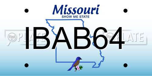 IBAB64 Missouri License Plate