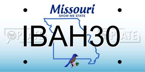 IBAH30 Missouri License Plate