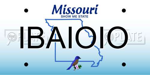 IBAIOIO Missouri License Plate