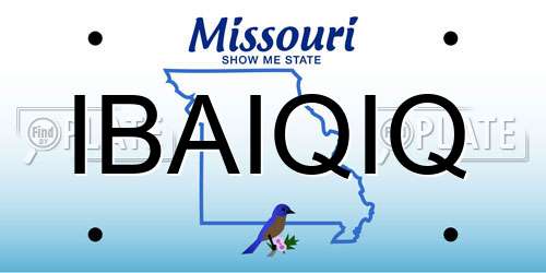 IBAIQIQ Missouri License Plate