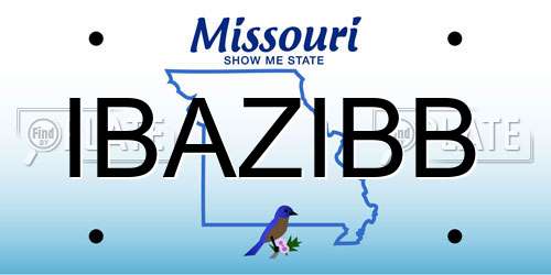 IBAZIBB Missouri License Plate
