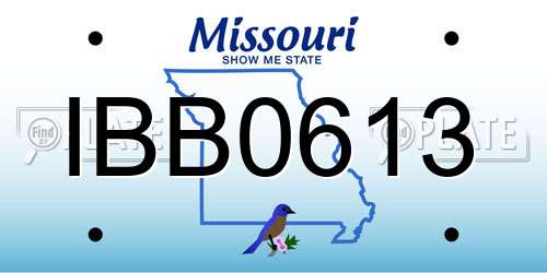 IBB0613 Missouri License Plate