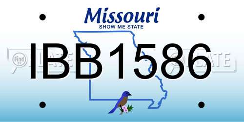 IBB1586 Missouri License Plate