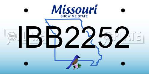 IBB2252 Missouri License Plate