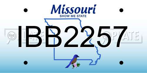 IBB2257 Missouri License Plate