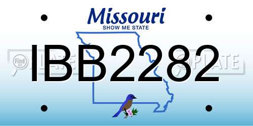 IBB2282 Missouri License Plate