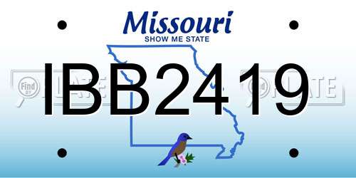 IBB2419 Missouri License Plate