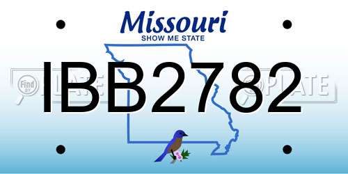 IBB2782 Missouri License Plate