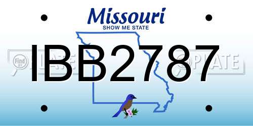 IBB2787 Missouri License Plate