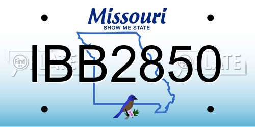 IBB2850 Missouri License Plate