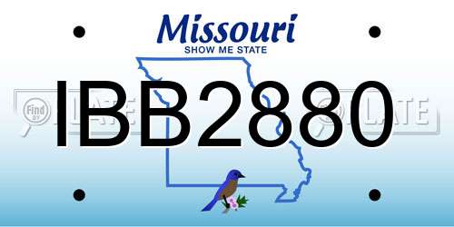 IBB2880 Missouri License Plate