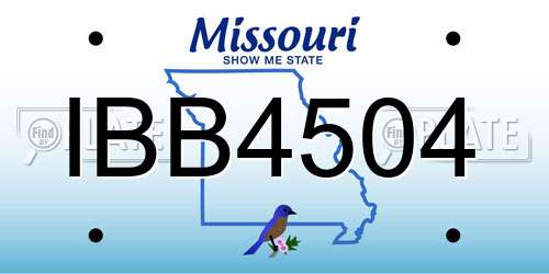 IBB4504 Missouri License Plate