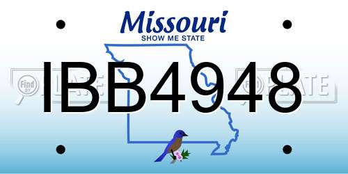 IBB4948 Missouri License Plate