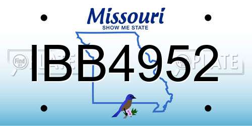 IBB4952 Missouri License Plate