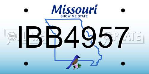 IBB4957 Missouri License Plate