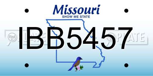 IBB5457 Missouri License Plate
