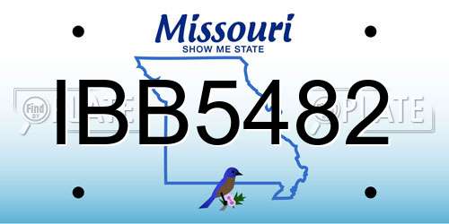 IBB5482 Missouri License Plate