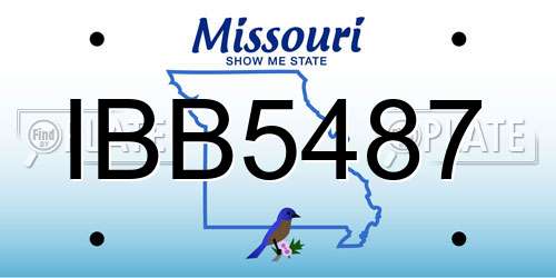 IBB5487 Missouri License Plate