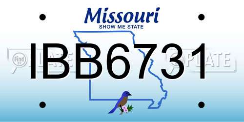 IBB6731 Missouri License Plate