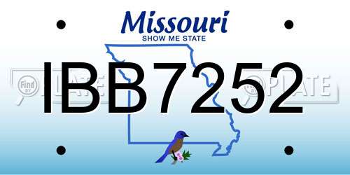 IBB7252 Missouri License Plate