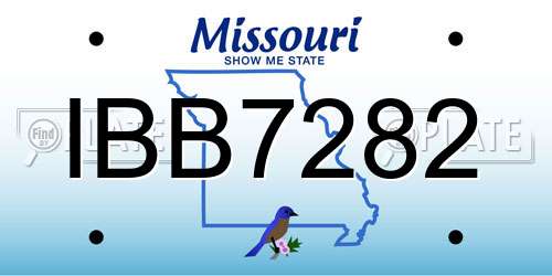 IBB7282 Missouri License Plate