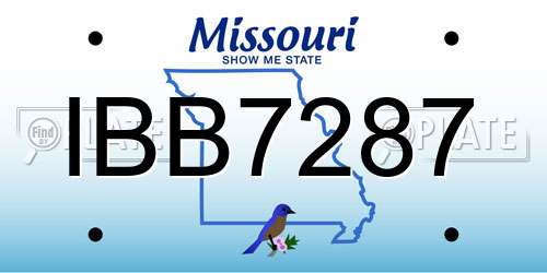 IBB7287 Missouri License Plate