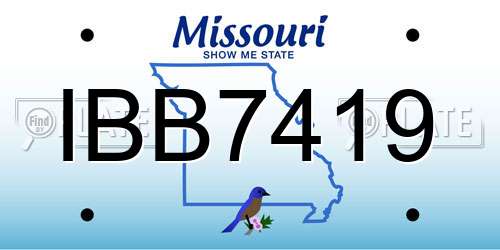 IBB7419 Missouri License Plate