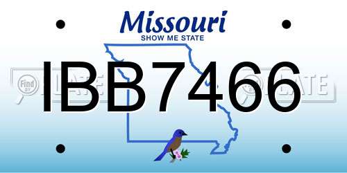 IBB7466 Missouri License Plate