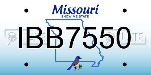 IBB7550 Missouri License Plate