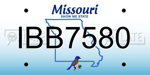 IBB7580 Missouri License Plate
