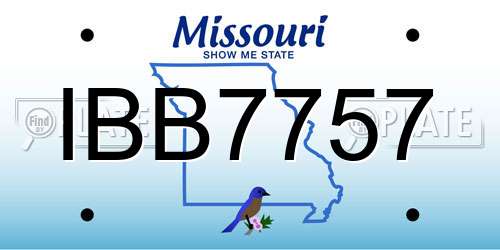 IBB7757 Missouri License Plate