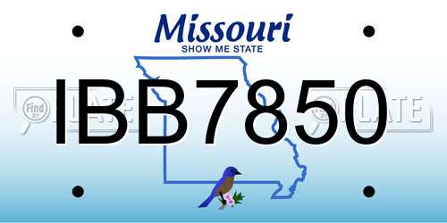 IBB7850 Missouri License Plate