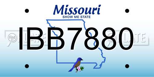 IBB7880 Missouri License Plate