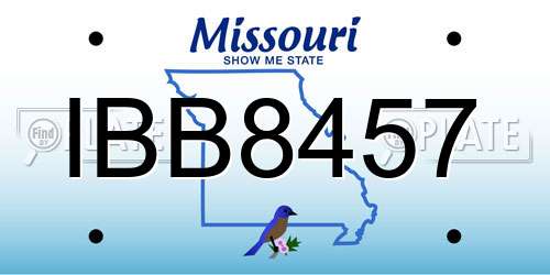 IBB8457 Missouri License Plate