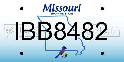 IBB8482 Missouri License Plate