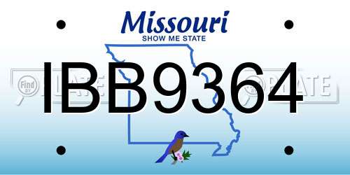 IBB9364 Missouri License Plate