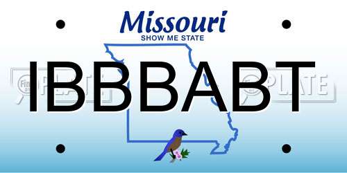 IBBBABT Missouri License Plate