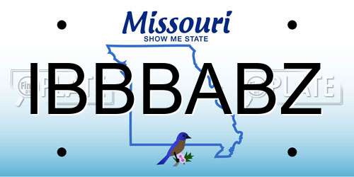 IBBBABZ Missouri License Plate