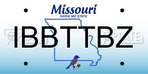IBBTTBZ Missouri License Plate