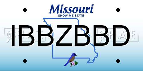 IBBZBBD Missouri License Plate