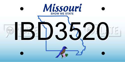 IBD3520 Missouri License Plate
