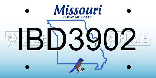 IBD3902 Missouri License Plate
