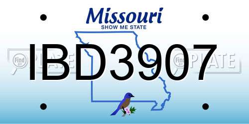 IBD3907 Missouri License Plate