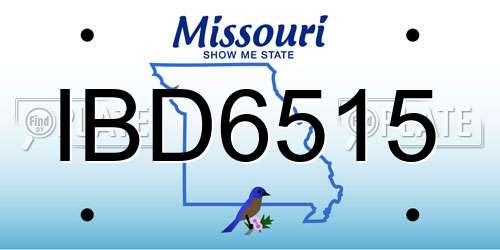 IBD6515 Missouri License Plate