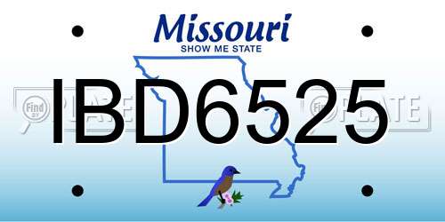 IBD6525 Missouri License Plate