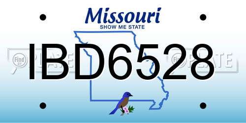 IBD6528 Missouri License Plate