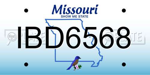 IBD6568 Missouri License Plate